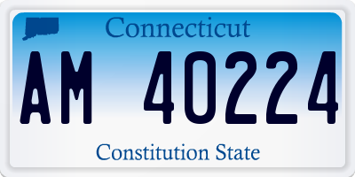 CT license plate AM40224