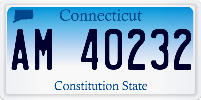 CT license plate AM40232