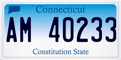 CT license plate AM40233