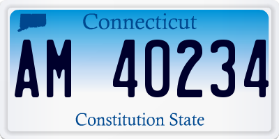 CT license plate AM40234