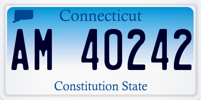 CT license plate AM40242