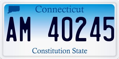 CT license plate AM40245