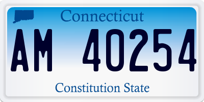CT license plate AM40254