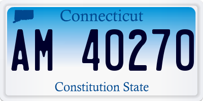 CT license plate AM40270