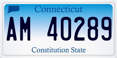 CT license plate AM40289