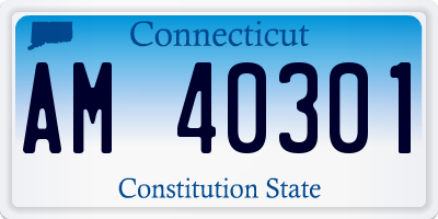 CT license plate AM40301