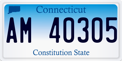 CT license plate AM40305