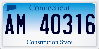 CT license plate AM40316