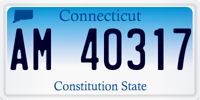 CT license plate AM40317
