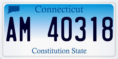 CT license plate AM40318