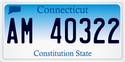 CT license plate AM40322