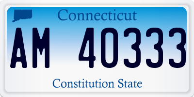 CT license plate AM40333