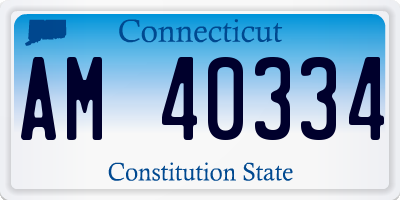 CT license plate AM40334