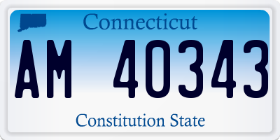 CT license plate AM40343