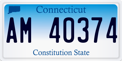 CT license plate AM40374