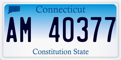 CT license plate AM40377