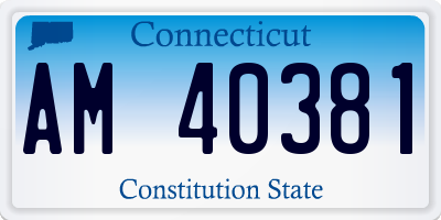 CT license plate AM40381