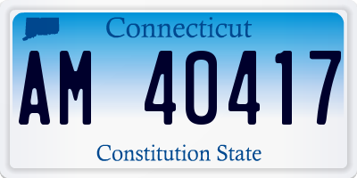 CT license plate AM40417
