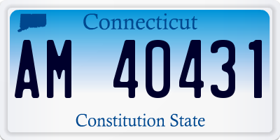 CT license plate AM40431