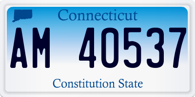 CT license plate AM40537