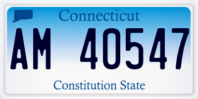 CT license plate AM40547
