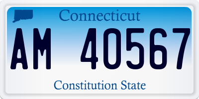 CT license plate AM40567