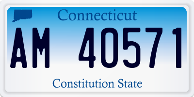 CT license plate AM40571