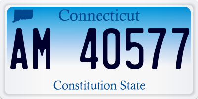 CT license plate AM40577