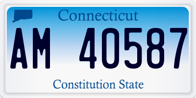 CT license plate AM40587
