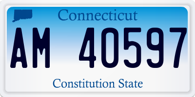 CT license plate AM40597