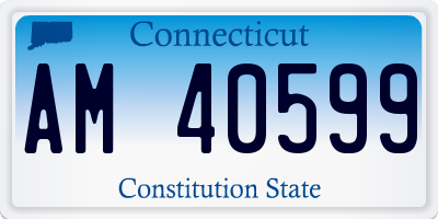 CT license plate AM40599