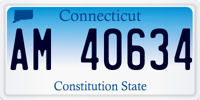 CT license plate AM40634