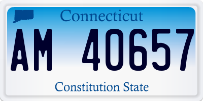 CT license plate AM40657