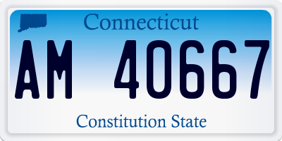 CT license plate AM40667