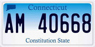 CT license plate AM40668