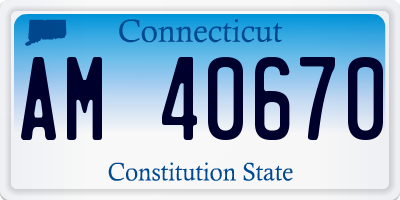 CT license plate AM40670