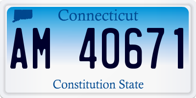 CT license plate AM40671
