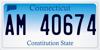 CT license plate AM40674