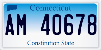 CT license plate AM40678
