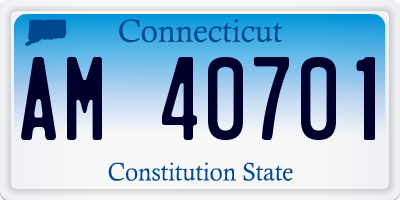 CT license plate AM40701