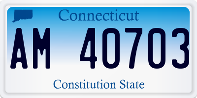 CT license plate AM40703