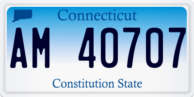 CT license plate AM40707