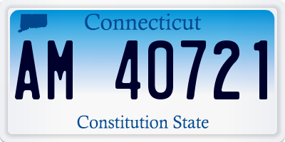 CT license plate AM40721