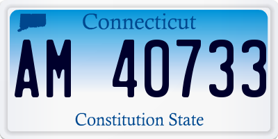 CT license plate AM40733