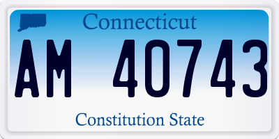 CT license plate AM40743