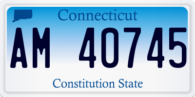 CT license plate AM40745