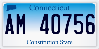 CT license plate AM40756
