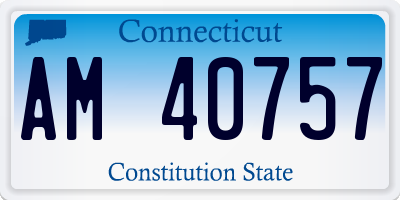 CT license plate AM40757