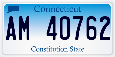 CT license plate AM40762