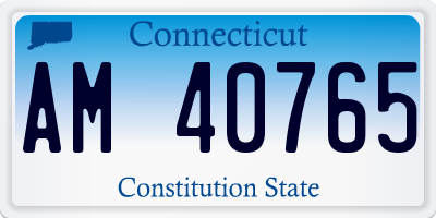 CT license plate AM40765